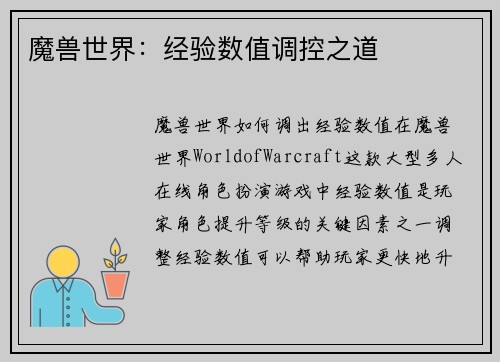 魔兽世界：经验数值调控之道